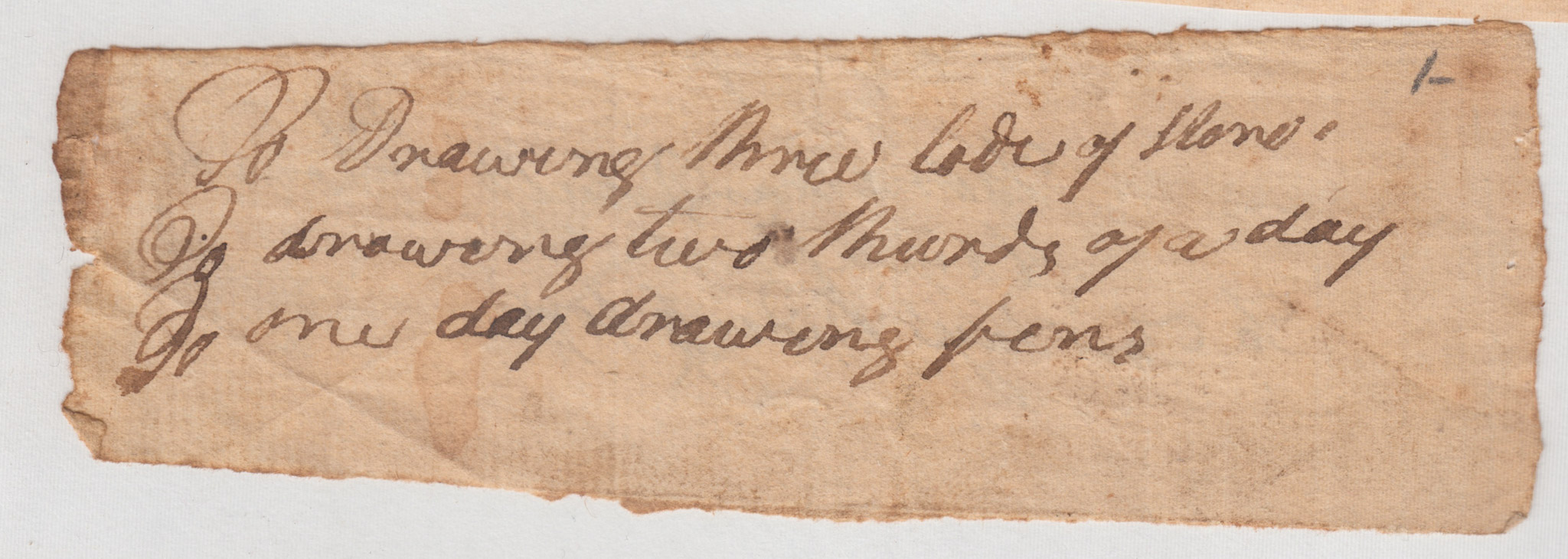 BH068 1772(?) Note, Labor Drawing Stone etc.