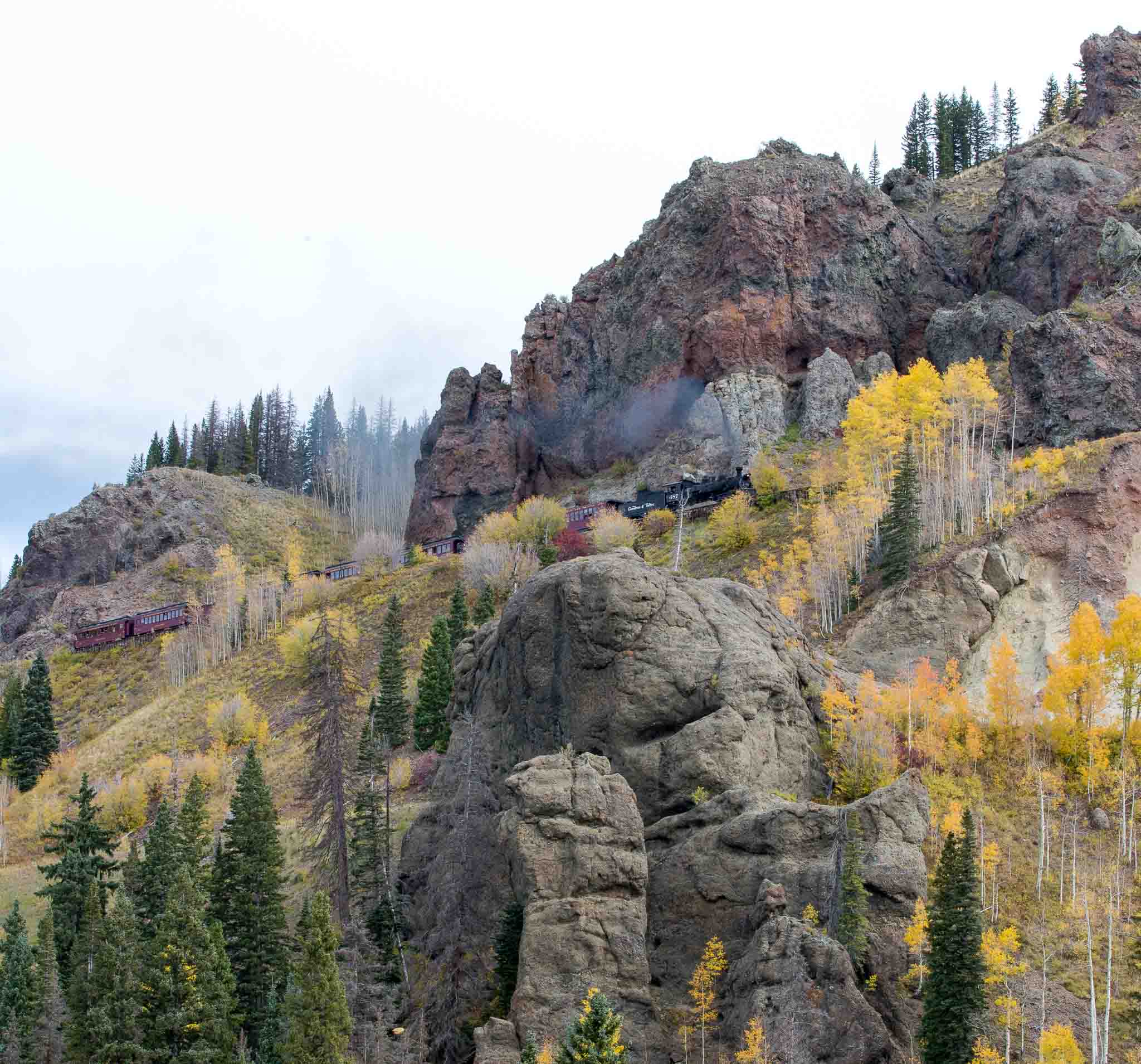 Cumbres & Toltec Excursion train climbing Cumbres Pass