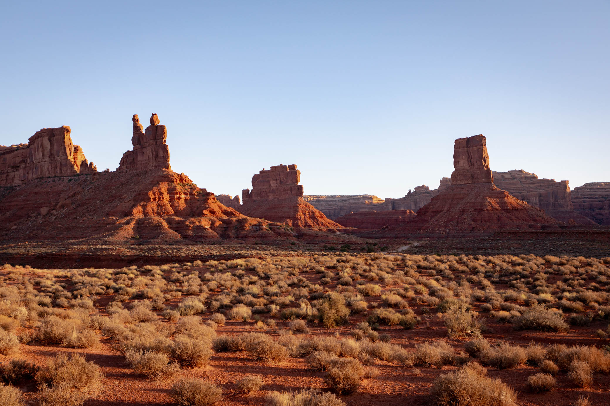 Landscape view of Valley of the Gods, Mexican Hat UT, May 17, 2018