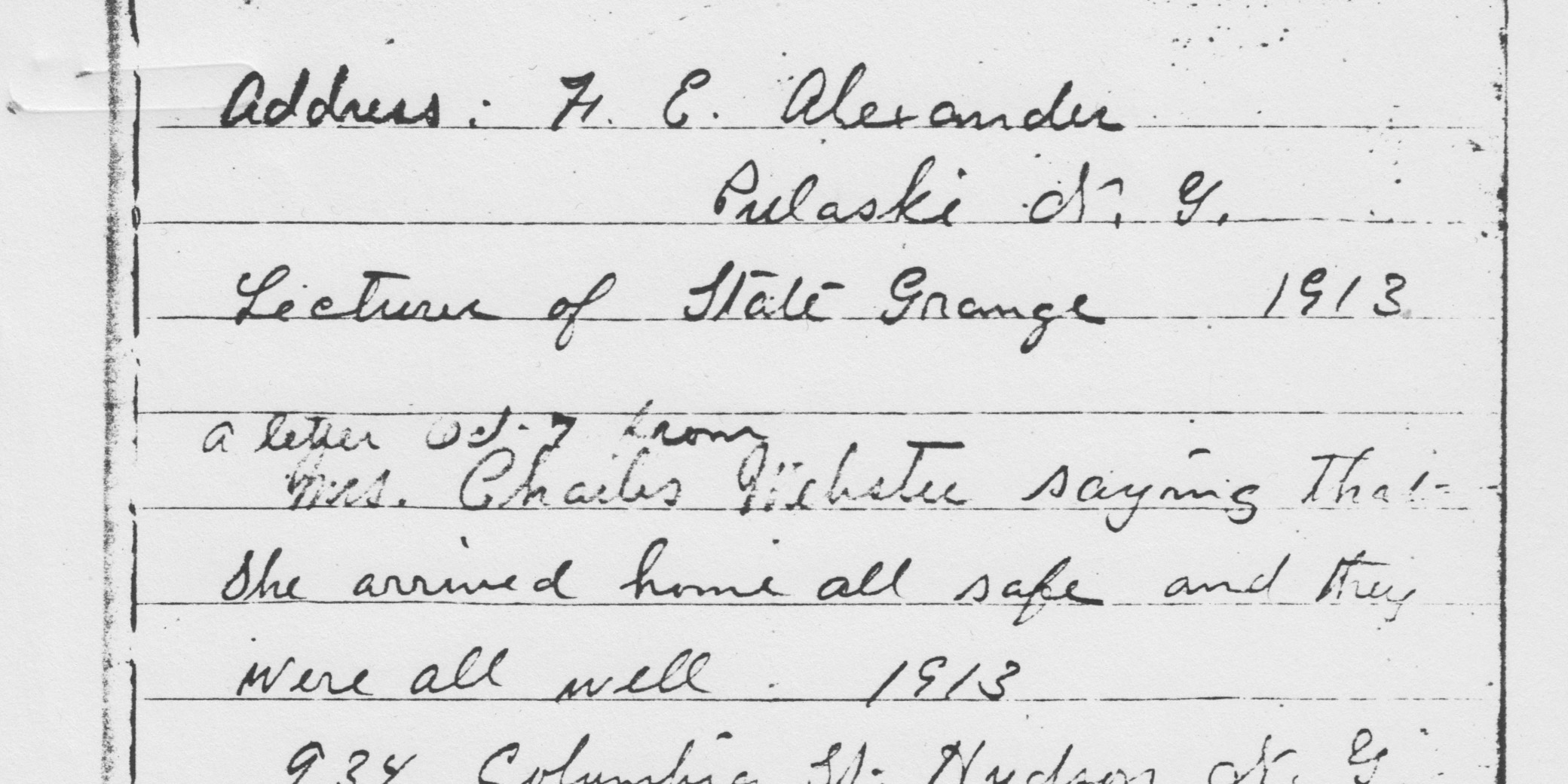 From sheet 1 of Ida's diary